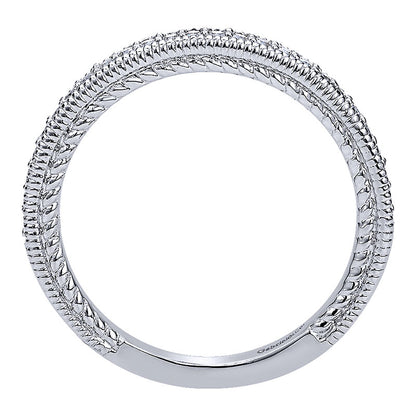 Wedding Band 14k White Gold Diamond Straight