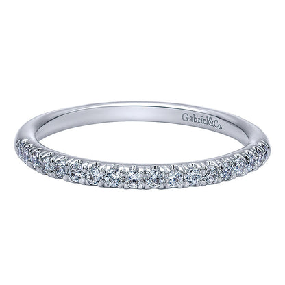 Wedding Band 14k White Gold Diamond Straight