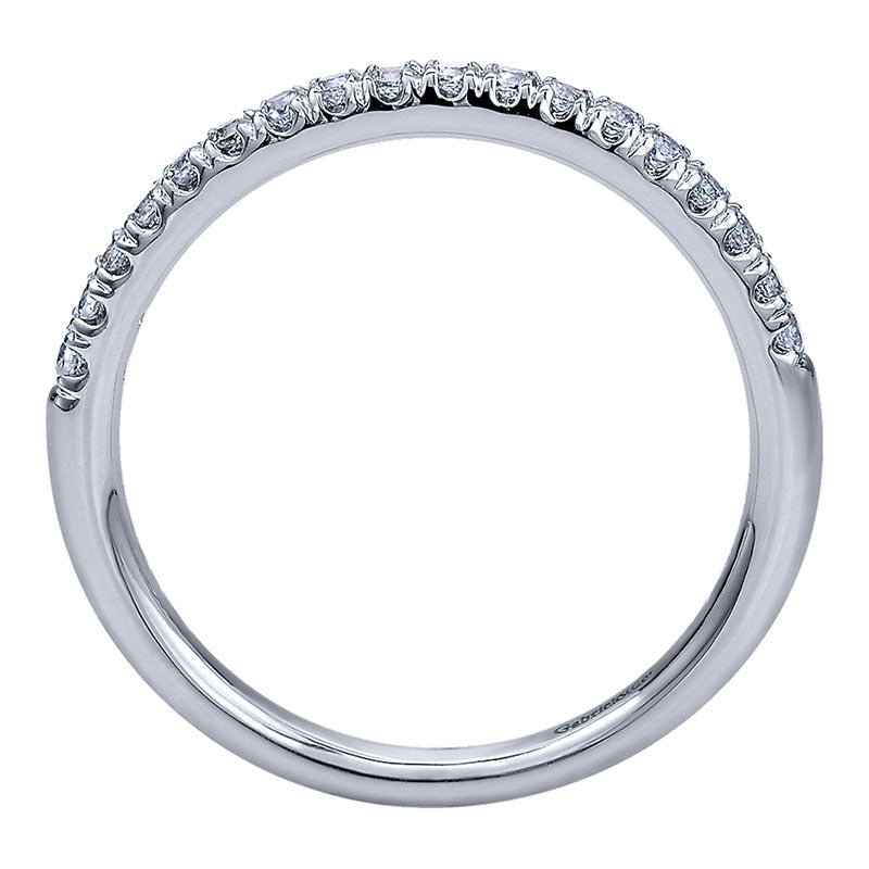 Wedding Band 14k White Gold Diamond Straight