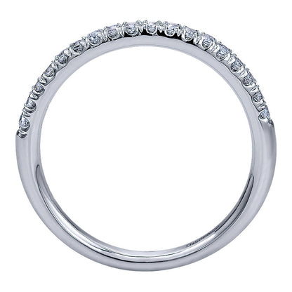 Wedding Band 14k White Gold Diamond Straight