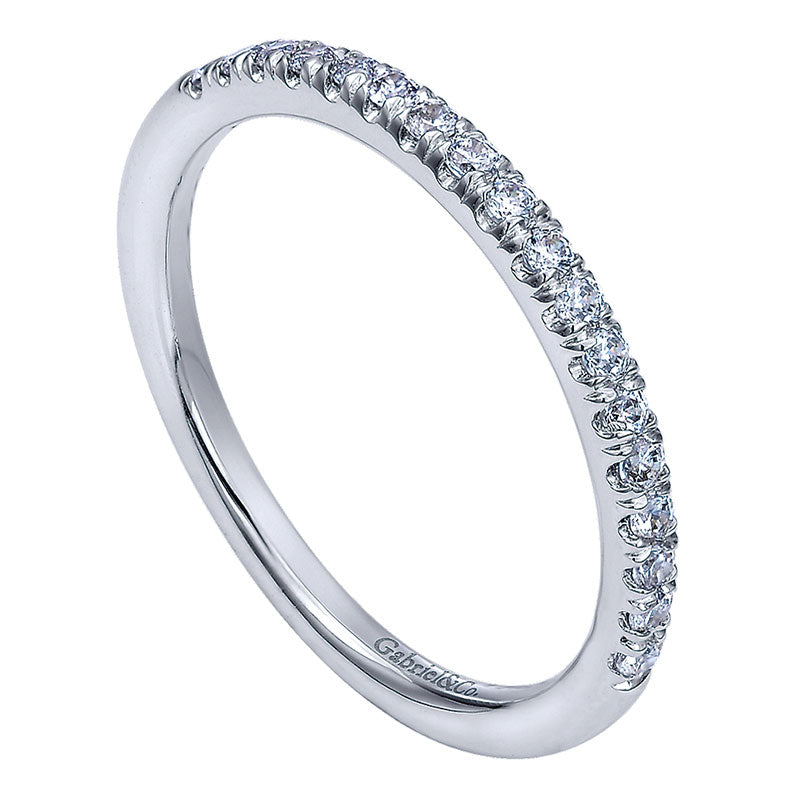 Wedding Band 14k White Gold Diamond Straight