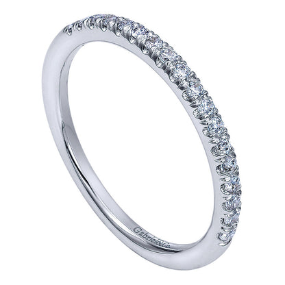 Wedding Band 14k White Gold Diamond Straight