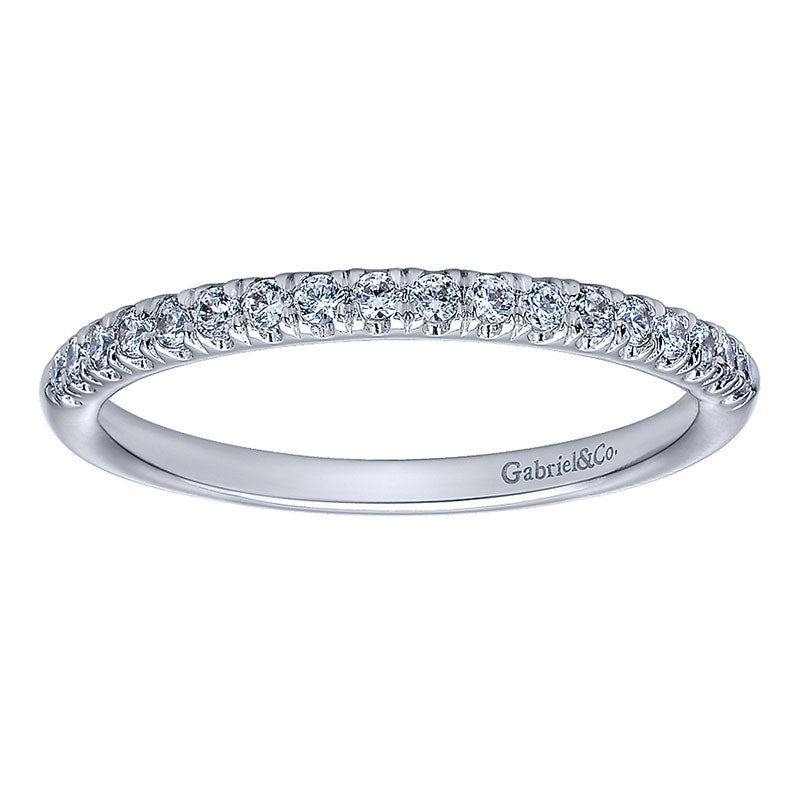 Wedding Band 14k White Gold Diamond Straight