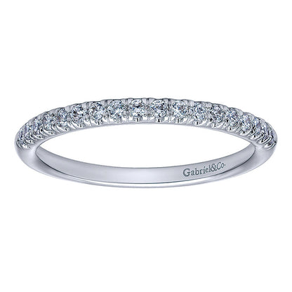 Wedding Band 14k White Gold Diamond Straight