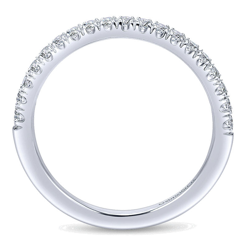 Wedding Band 14k White Gold Diamond Straight