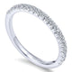 Wedding Band 14k White Gold Diamond Straight