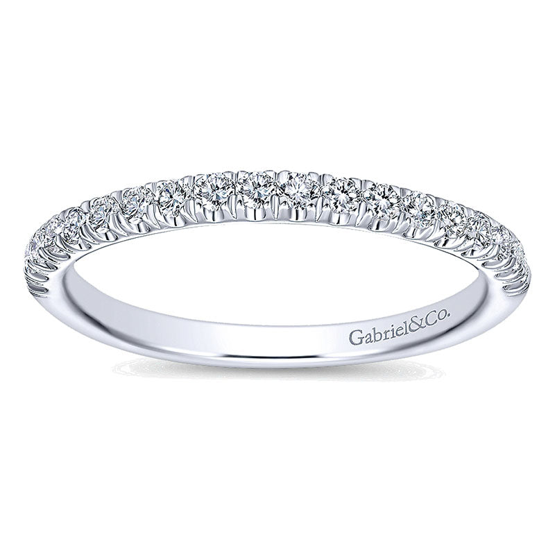 Wedding Band 14k White Gold Diamond Straight