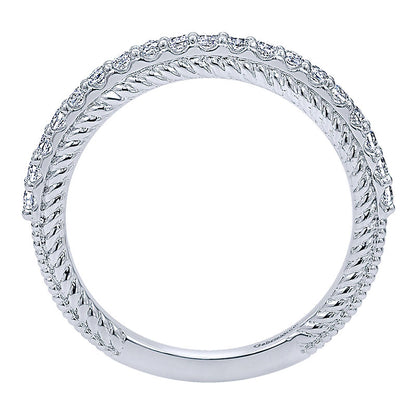 Wedding Band 14k White Gold Diamond Straight