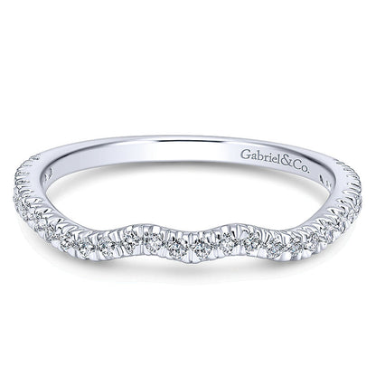 Wedding Band 14k White Gold Diamond Straight