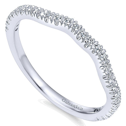 Wedding Band 14k White Gold Diamond Straight