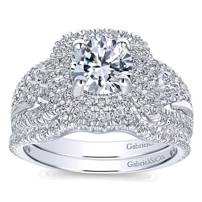Wedding Band 14k White Gold Diamond Straight