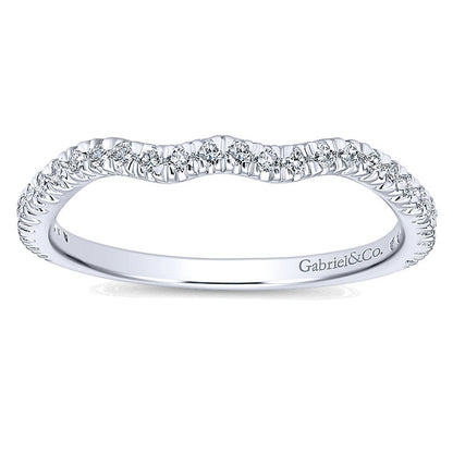 Wedding Band 14k White Gold Diamond Straight