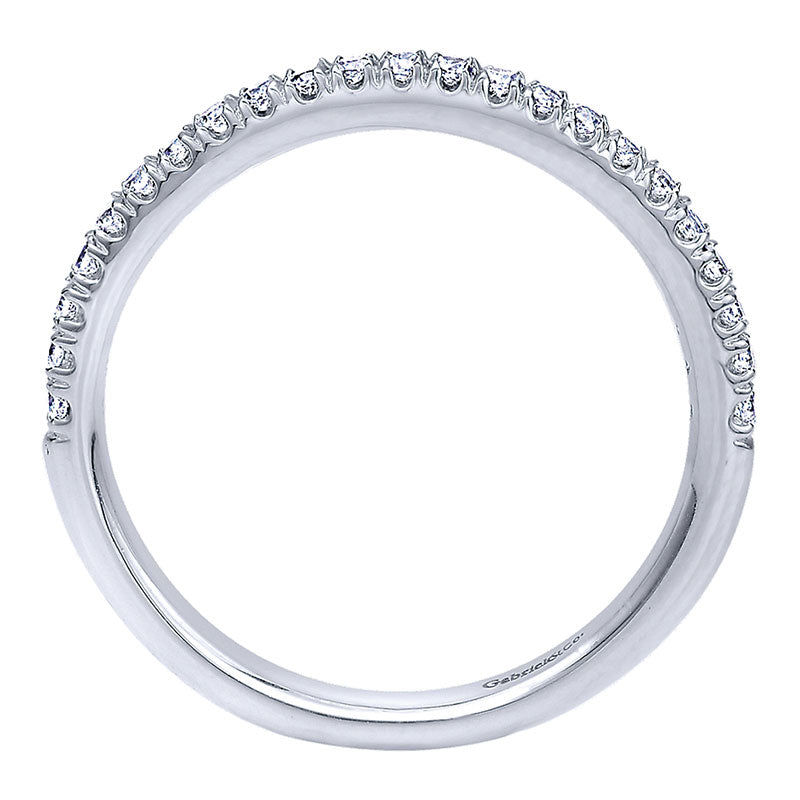 Wedding Band 14k White Gold Diamond Straight