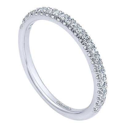 Wedding Band 14k White Gold Diamond Straight