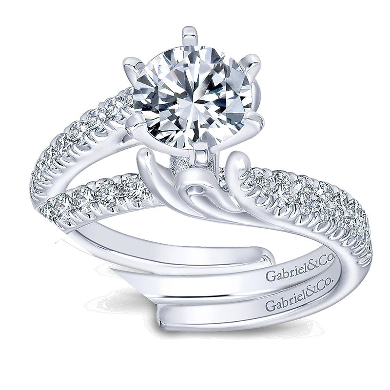 Wedding Band 14k White Gold Diamond Straight