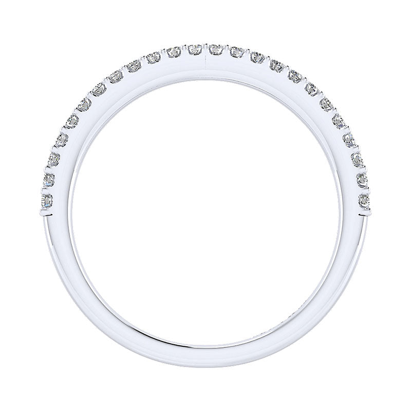Wedding Band 14k White Gold Diamond Straight