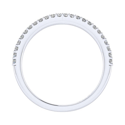 Wedding Band 14k White Gold Diamond Straight
