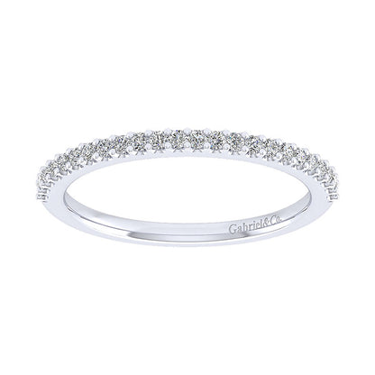 Wedding Band 14k White Gold Diamond Straight
