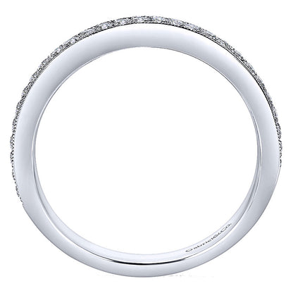 Wedding Band 14k White Gold Diamond Straight