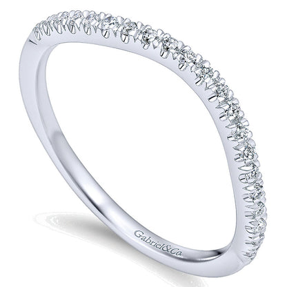 Wedding Band 14k White Gold Diamond Straight
