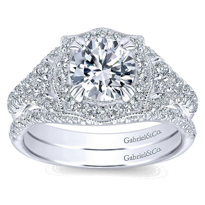 Wedding Band 14k White Gold Diamond Straight