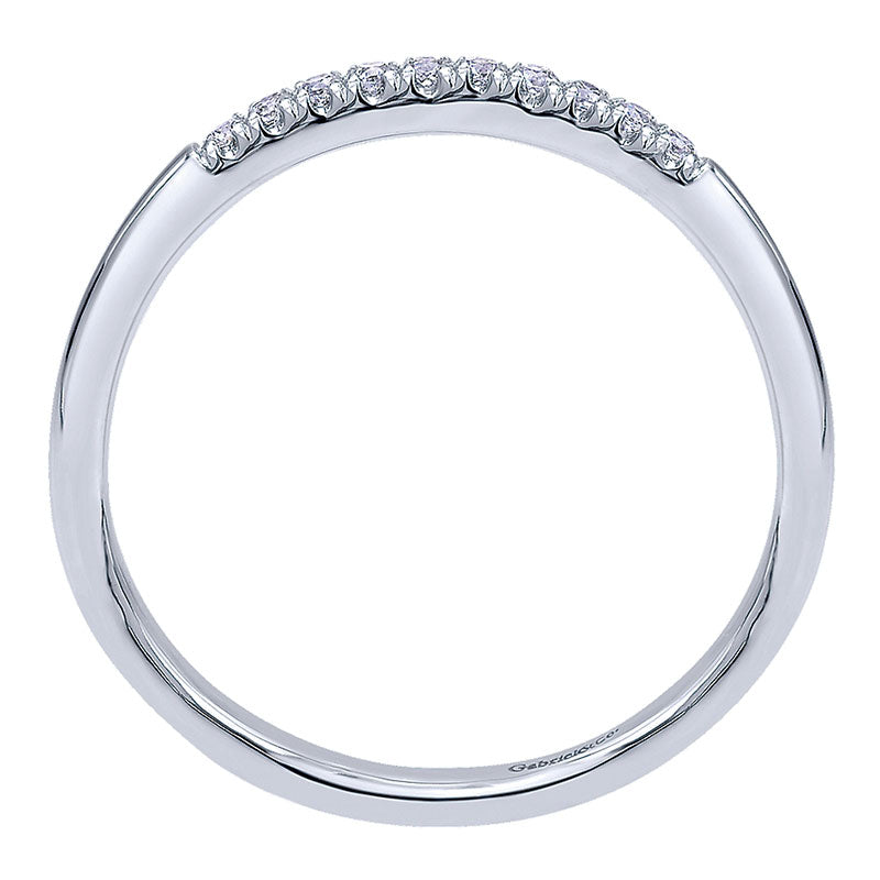 Wedding Band 14k White Gold Diamond Straight