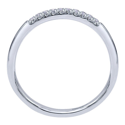 Wedding Band 14k White Gold Diamond Straight