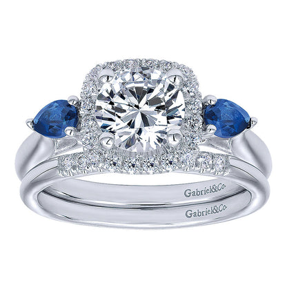 Wedding Band 14k White Gold Diamond Straight