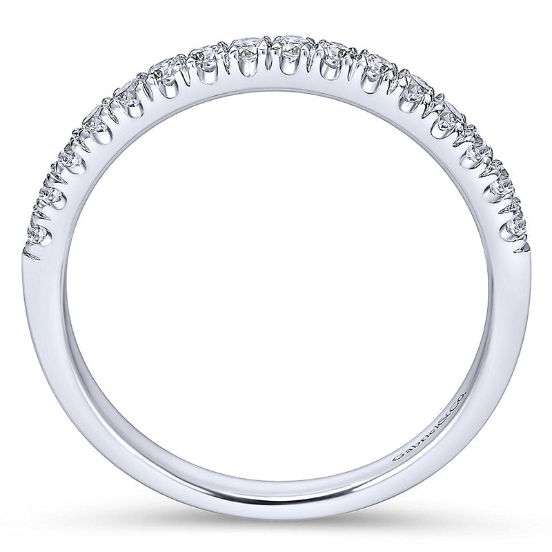 Wedding Band 14k White Gold Diamond Straight