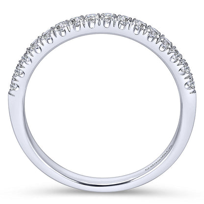 Wedding Band 14k White Gold Diamond Straight