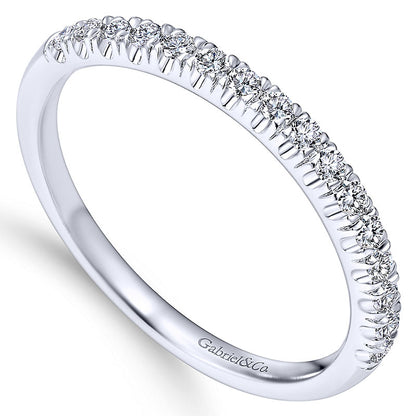 Wedding Band 14k White Gold Diamond Straight