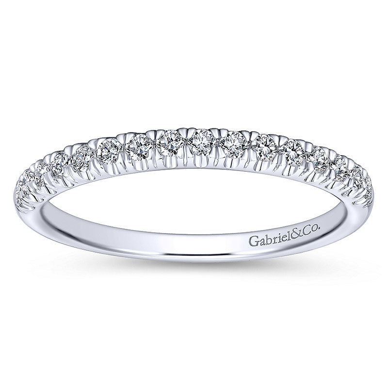 Wedding Band 14k White Gold Diamond Straight