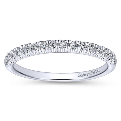 Wedding Band 14k White Gold Diamond Straight