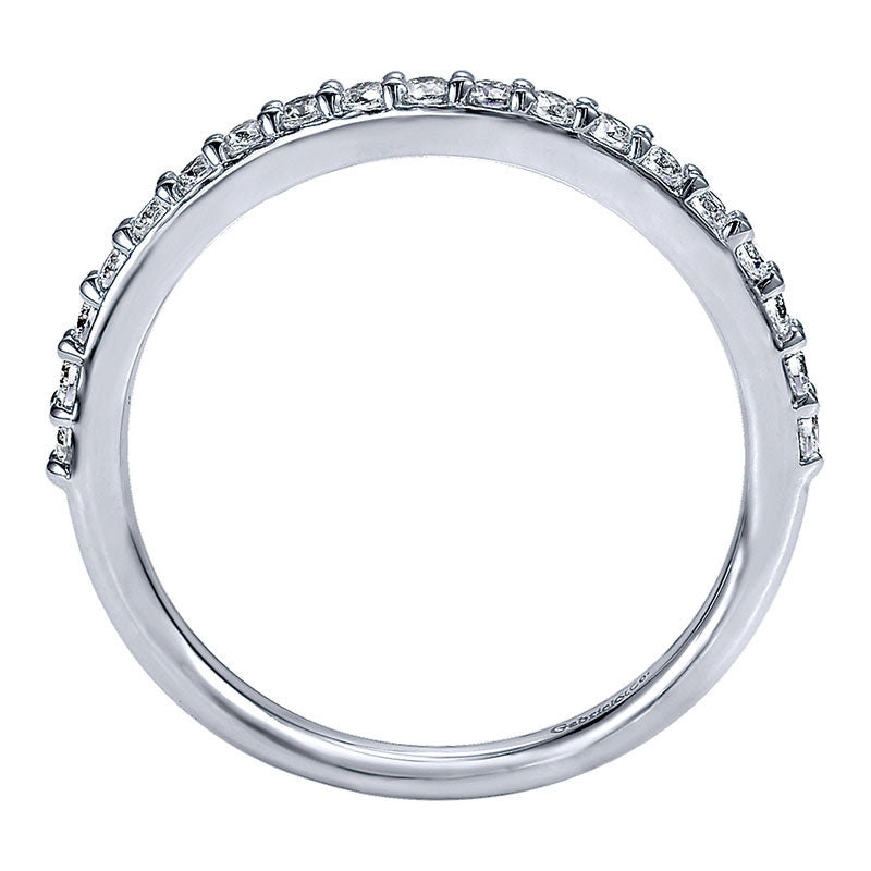 Wedding Band 14k White Gold Diamond Straight