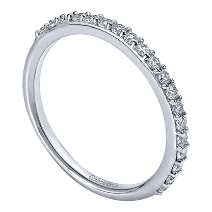 Wedding Band 14k White Gold Diamond Straight