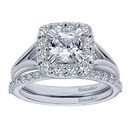 Wedding Band 14k White Gold Diamond Straight