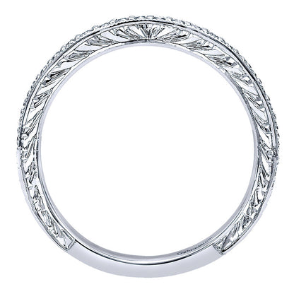 Wedding Band 14k White Gold Diamond Straight