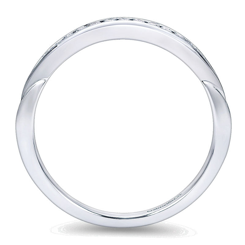 Wedding Band 14k White Gold Diamond Straight