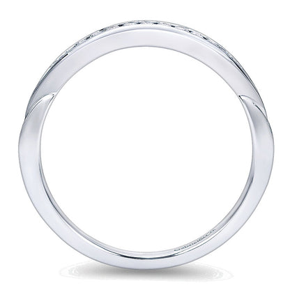 Wedding Band 14k White Gold Diamond Straight