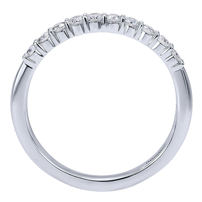 Wedding Band 14k White Gold Diamond Straight