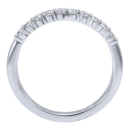 Wedding Band 14k White Gold Diamond Straight