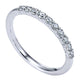 Wedding Band 14k White Gold Diamond Straight