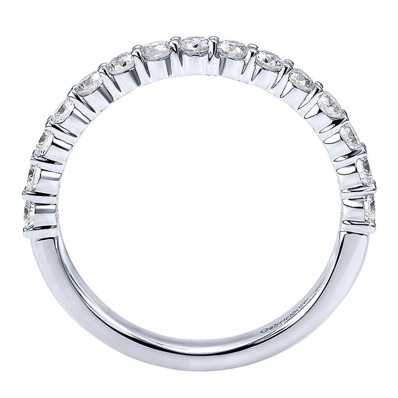 Wedding Band 14k White Gold Diamond Straight