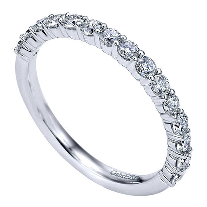 Wedding Band 14k White Gold Diamond Straight
