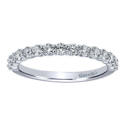 Wedding Band 14k White Gold Diamond Straight