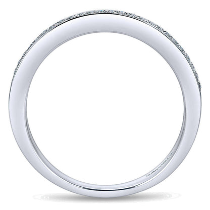 Wedding Band 14k White Gold Diamond Straight