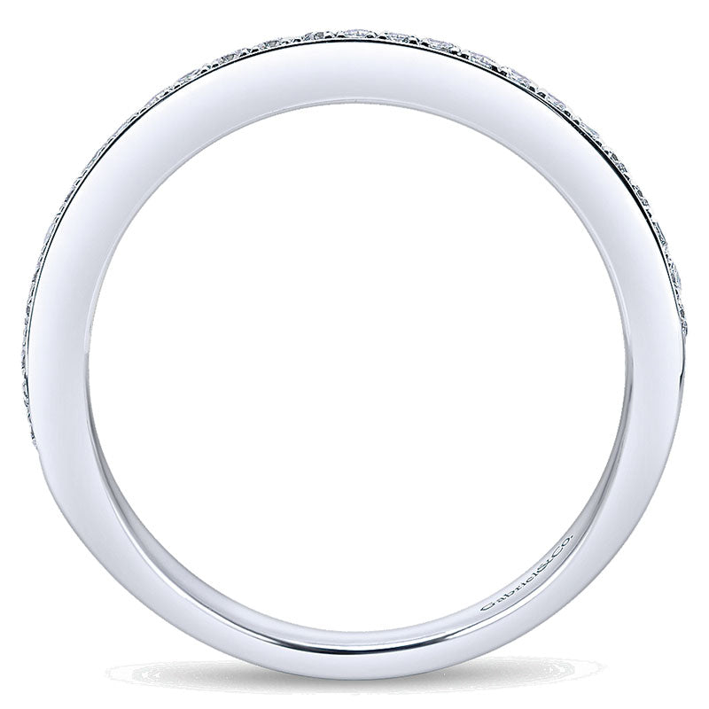 Wedding Band 14k White Gold Diamond Straight