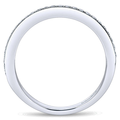 Wedding Band 14k White Gold Diamond Straight