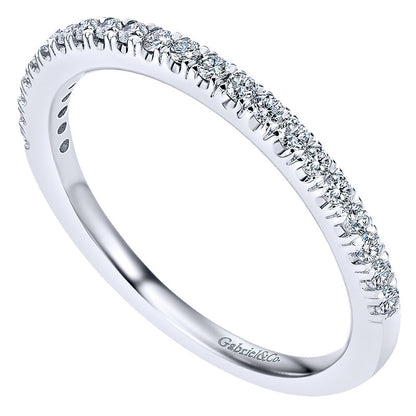 Wedding Band 14k White Gold Diamond Straight