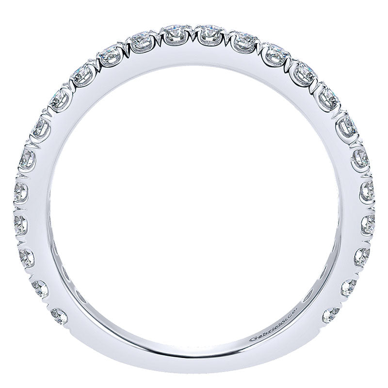 Wedding Band 14k White Gold Diamond Straight